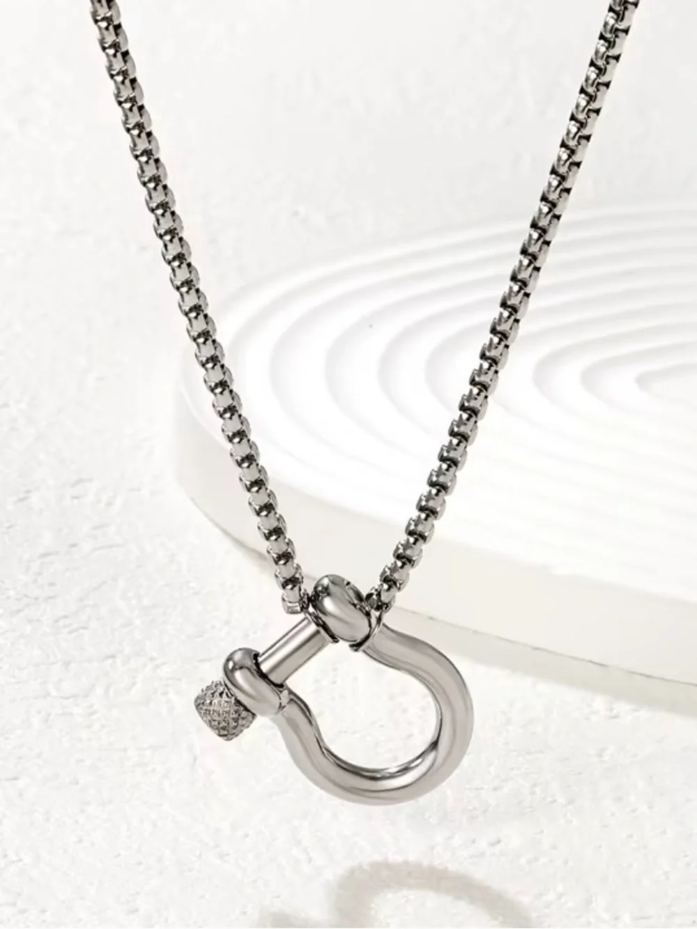 Western Horseshoe Necklace Silver Color Chain Necklace 0113